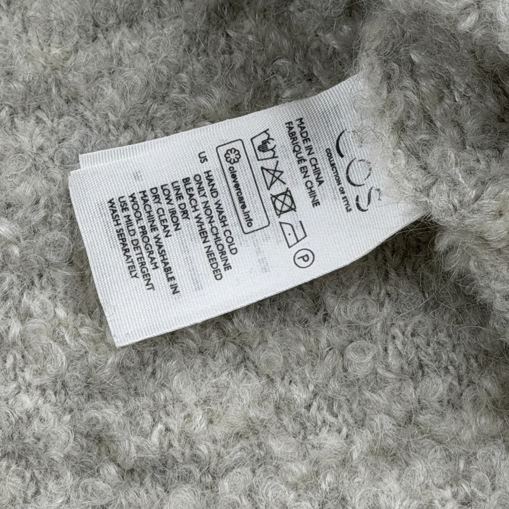 COS Sweater Women Medium Beige Cropped Boxy Oversized Mohair Wool Blend Pullover - Picture 6 of 12